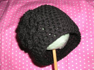 Baby Toddler Crochet Black Flower Photo Hat Beanie *Any Size Available*
