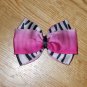 New! Hot Pink & Zebra Print 3.5" Hair Bow