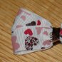 New! Butterflies & Hearts Mauve & Brown Toned 2.5" Hair Bow