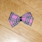 New! Boutique Pink & Black Plaid 3" Hair Bow