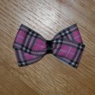 New! Boutique Pink & Black Plaid 3" Hair Bow