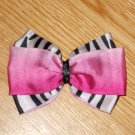 New! Hot Pink & Zebra Print 3.5" Hair Bow
