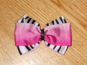 New! Hot Pink & Zebra Print 3.5" Hair Bow