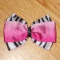 New! Hot Pink & Zebra Print 3.5" Hair Bow
