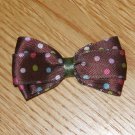 New! Brown With Polka Dots 2.5" Hair Bow