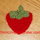 New! Handmade Crochet Boutique Red Strawberry Hair Clip