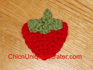 New! Handmade Crochet Boutique Red Strawberry Hair Clip