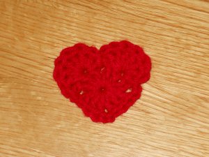 New! Red Valentine Crochet Heart Hair Clip