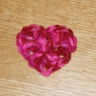 Multi-Colored Red & Pink (Mauve) toned Valentine Crochet Heart Hair Clip