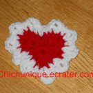 Fancy Beautiful Lace Like Red & White Valentine Heart Hair Clip