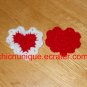 Fancy Beautiful Lace Like Red & White Valentine Heart Hair Clip
