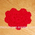 Beautiful Lace Like Valentine Crochet Red Heart Hair Clip