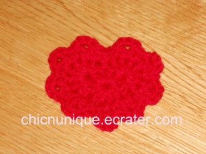 Beautiful Lace Like Valentine Crochet Red Heart Hair Clip