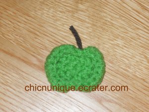 Mini Crochet Green Apple Hair Clip