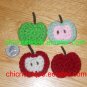 Mini Crochet Red Apple Hair Clip