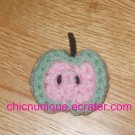 Mini Crochet Pink & Green Apple Chip Slice Hair Clip