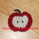 Mini Crochet Red & Cream Apple Chip Slice Hair Clip
