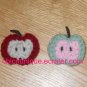 Mini Crochet Red & Cream Apple Chip Slice Hair Clip