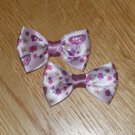 Fashionable Pink & Purple Princess Crown Hair Bows Set of 2