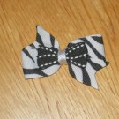 Black & White Zebra Boutique Pin Wheel Hair Bow