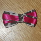 Hot Pink & Brown Giraffe Zebra Print Boutique Hair Bow *Knotted Center*