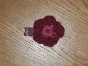 Mini Crochet Flower *Burgundy & Pink*