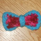 3" Crochet Hair Bow *Pink & Turquoise*