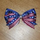 Patriotic American Flag 4th of July Glamorous Double Hair Bow