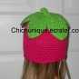 NEW! Boutique Hot Pink Crochet Strawberry Berry Hat *Any Size Available*