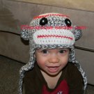 Soft & Cuddlie Sock Monkey Hat Beanie *Any Size Available*