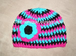 Rave Techno Bright Crochet Hat *Any Size Available*