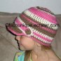 Adorable City Girl Brim Cap *Pink, Off White, & Brown* **Any Size Available**