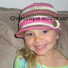 Adorable City Girl Brim Cap *Pink, Off White, & Brown* **Any Size Available**