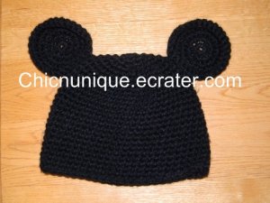Mickey Mouse Crochet Hat With Ears *Any Size Available*
