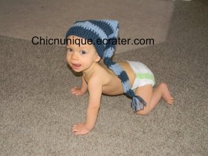 Boutique Infant Photo Prop Crochet Stocking Elf Hat Cap