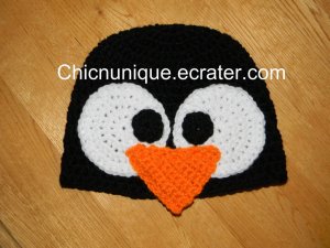 Adorable *Pittsburg Penquin*, *Happy Feet* Black Penquin Crochet Hat *Any Size Available*