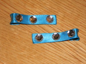 New!! Set of Turquoise Blue & Sparkle Gem Clips