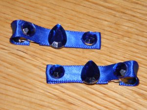 New!!  Set of Blue Sparkle Gem Hair Clips!