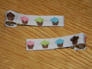 New!!  Set of Cupcake Hair Clips!