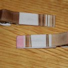 New!!  Set of Pink & Brown Striped Hair Clip