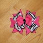 Boutique Hot Pink & Black Zebra Print Hair Bow