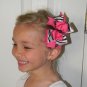 Boutique Hot Pink & Black Zebra Print Hair Bow