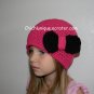 Adorable Custom Handmade Pink Chic Crochet Bow Hat *Any Size Available*