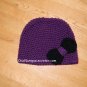 Adorable Custom Handmade Purple Chic Crochet Bow Hat *Any Size Available*
