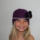 Adorable Custom Handmade Purple Chic Crochet Bow Hat *Any Size Available*