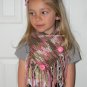 Hickey Hider Hooded Cowl/Neckwarmer/Hankie Scarf With Fringe & Buttons *Pink Camoflauge*Child-Adult