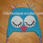 &acirc;�� Custom Crochet Girl's Sleepy Sleeping Owl Earflap Hat &acirc;�&cent;All Sizes/Colors Available&acirc;�&cent;