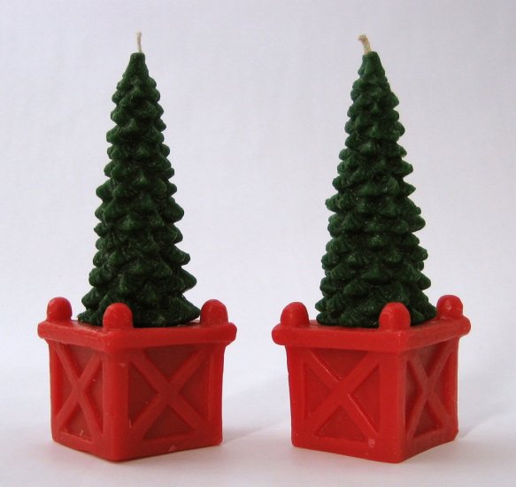 TreeShaped Christmas Candles Set of 2 Charming Decorative Accent