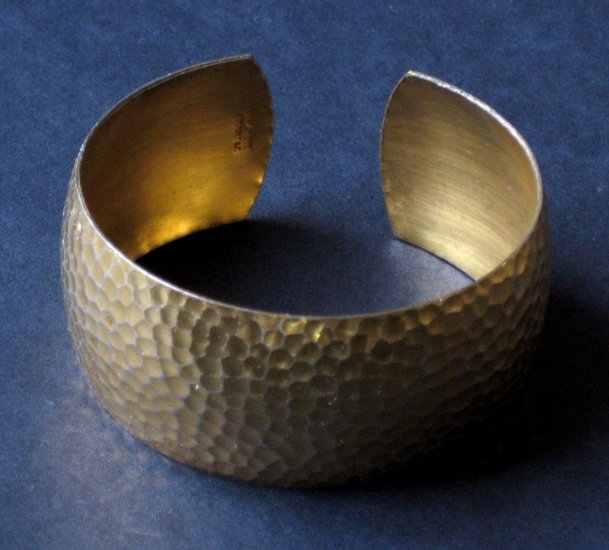 Vintage Gold Cuff Bracelet - 12K Gold Filled, Hammered Finish - Made in ...