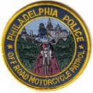 PHILADELPHIA POLICE OFF ROAD MOTORCYCLE PATROL UNIFORM PATCH COPS CSI GUNS PISTOL RIFLE LAWMAN